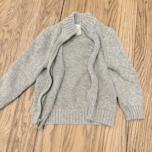 Carter's Light Gray Knit Sweater w/ full zip Sz 4T BI